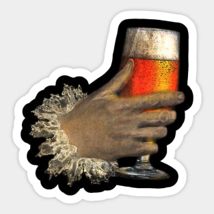 Hand & Beer Sticker